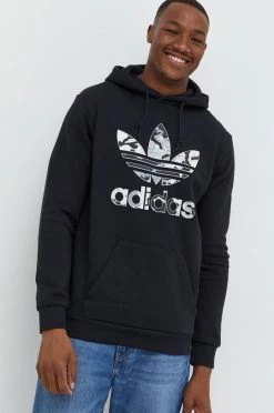 Ανδρικά Χωρίς φερμουάρ Μπλούζα Adidas Originals μαύρο,