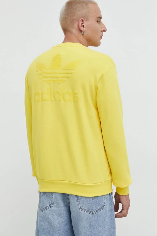 Ανδρικά Χωρίς φερμουάρ Βαμβακερή μπλούζα Adidas Originals κίτρινο,