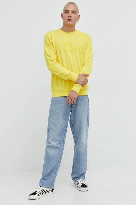 Ανδρικά Χωρίς φερμουάρ Βαμβακερή μπλούζα Adidas Originals κίτρινο, - Image 2