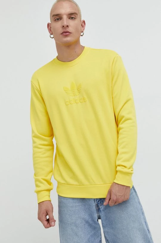 Ανδρικά Χωρίς φερμουάρ Βαμβακερή μπλούζα Adidas Originals κίτρινο, - Image 3