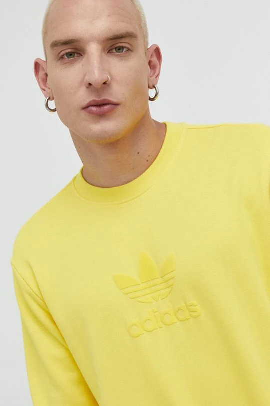 Ανδρικά Χωρίς φερμουάρ Βαμβακερή μπλούζα Adidas Originals κίτρινο, - Image 4