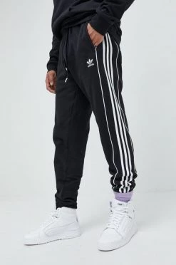 Ανδρικά Παντελόνια φόρμας Βαμβακερό παντελόνι Adidas Originals μαύρο