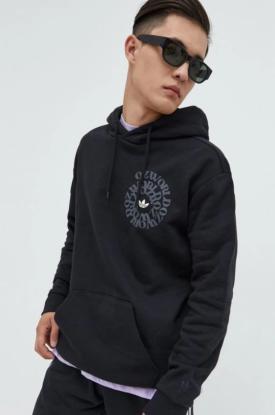 Ανδρικά Χωρίς φερμουάρ Βαμβακερή μπλούζα Adidas Originals μαύρο,