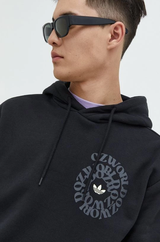 Ανδρικά Χωρίς φερμουάρ Βαμβακερή μπλούζα Adidas Originals μαύρο, - Image 4