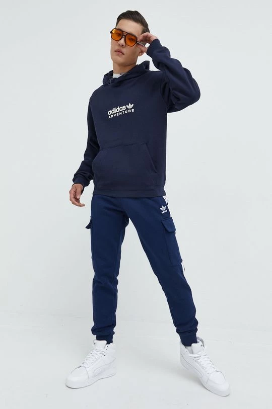 Ανδρικά Χωρίς φερμουάρ Βαμβακερή μπλούζα Adidas Originals ναυτικό μπλε, - Image 2