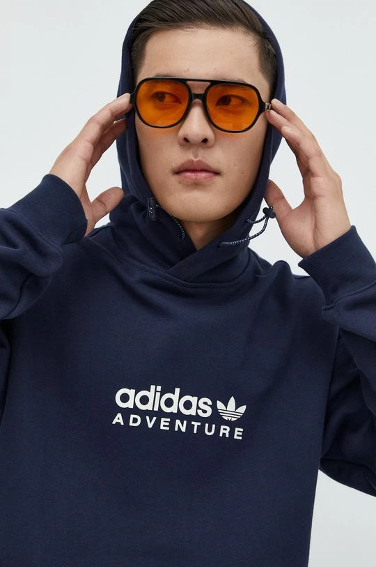 Ανδρικά Χωρίς φερμουάρ Βαμβακερή μπλούζα Adidas Originals ναυτικό μπλε, - Image 4