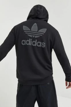 Ανδρικά Χωρίς φερμουάρ Βαμβακερή μπλούζα Adidas Originals μαύρο,