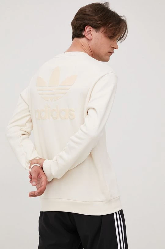 Ανδρικά Χωρίς φερμουάρ Βαμβακερή μπλούζα Adidas Originals μπεζ, - Image 3