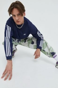 Ανδρικά Χωρίς φερμουάρ Βαμβακερή μπλούζα Adidas Originals ναυτικό μπλε,