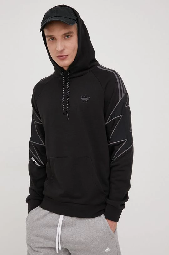 Ανδρικά Χωρίς φερμουάρ Μπλούζα Adidas Originals μαύρο,