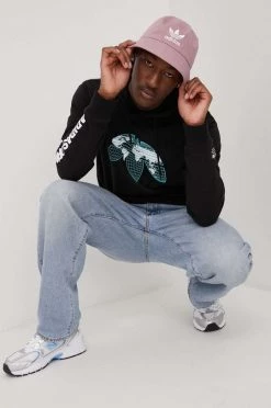 Ανδρικά Χωρίς φερμουάρ Βαμβακερή μπλούζα Adidas Originals μαύρο,