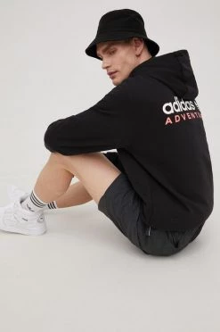 Ανδρικά Χωρίς φερμουάρ Βαμβακερή μπλούζα Adidas Originals χρώμα: μαύρο,