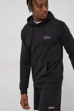 Ανδρικά Χωρίς φερμουάρ Μπλούζα Adidas Originals χρώμα: μαύρο