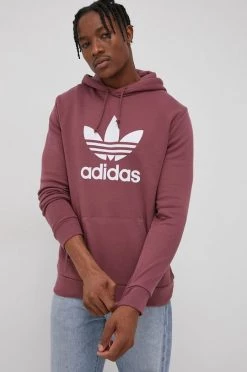 Ανδρικά Χωρίς φερμουάρ Βαμβακερή μπλούζα Adidas Originals Adicolor χρώμα: ροζ