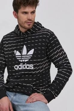 Ανδρικά Χωρίς φερμουάρ Βαμβακερή μπλούζα Adidas Originals χρώμα: μαύρο