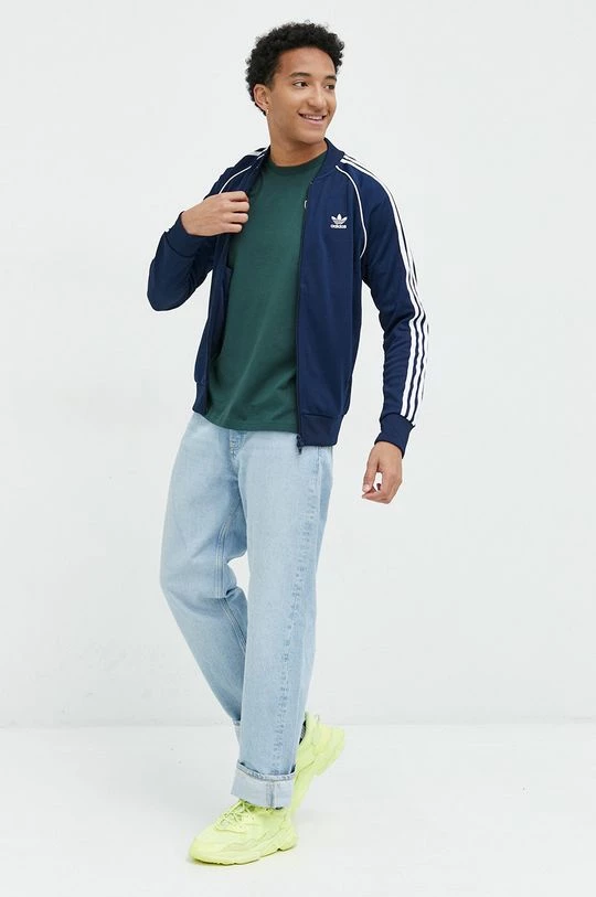 Ανδρικά Με φερμουάρ Μπλούζα Adidas Originals ναυτικό μπλε, με κουκούλα - Image 2