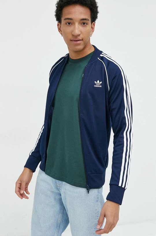 Ανδρικά Με φερμουάρ Μπλούζα Adidas Originals ναυτικό μπλε, με κουκούλα - Image 4