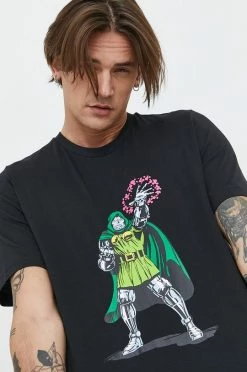 Ανδρικά Μπλουζάκια Βαμβακερό μπλουζάκι Adidas Originals X Marvel μαύρο