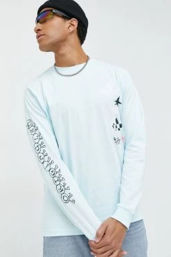 Ανδρικά Μακρυμάνικα Βαμβακερή μπλούζα με μακριά μανίκια Adidas Originals χλωμό λευκό