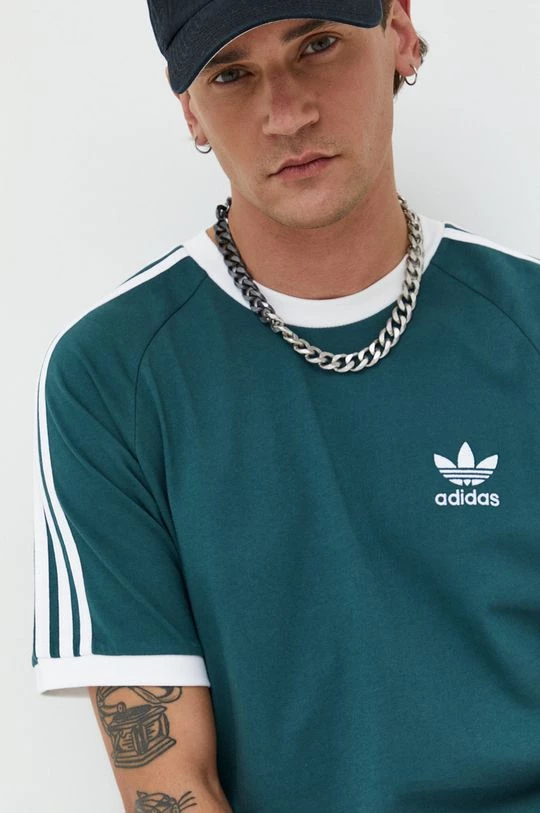 Ανδρικά Μπλουζάκια Βαμβακερό μπλουζάκι Adidas Originals πράσινο - Image 4