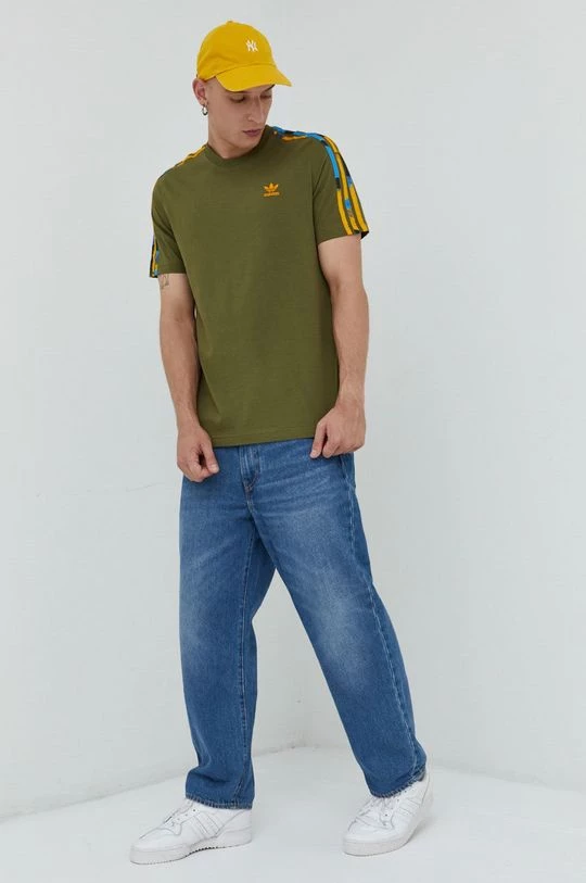 Ανδρικά Μπλουζάκια Βαμβακερό μπλουζάκι Adidas Originals πράσινο - Image 2