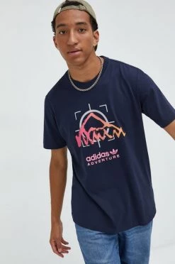 Ανδρικά Μπλουζάκια Βαμβακερό μπλουζάκι Adidas Originals ναυτικό μπλε