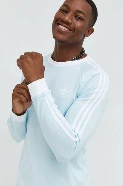 Ανδρικά Μακρυμάνικα Βαμβακερή μπλούζα με μακριά μανίκια Adidas Originals χλωμό λευκό