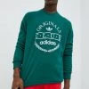 Ανδρικά Χωρίς φερμουάρ Βαμβακερή μπλούζα Adidas Originals πράσινο,