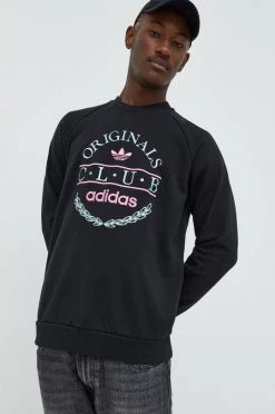 Ανδρικά Χωρίς φερμουάρ Βαμβακερή μπλούζα Adidas Originals μαύρο,