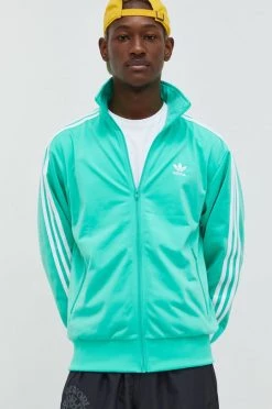 Ανδρικά Με φερμουάρ Μπλούζα Adidas Originals Adicolor πράσινο