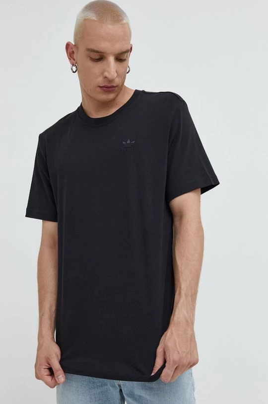 Ανδρικά Μπλουζάκια Βαμβακερό μπλουζάκι Adidas Originals μαύρο - Image 3