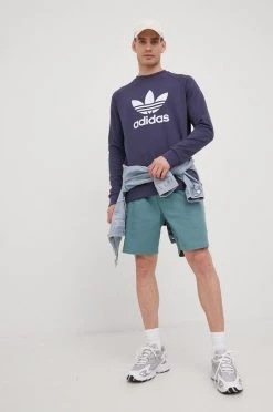 Ανδρικά Χωρίς φερμουάρ Βαμβακερή μπλούζα Adidas Originals Adicolor μοβ