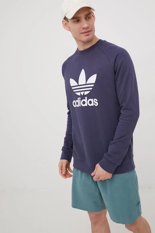 Ανδρικά Χωρίς φερμουάρ Βαμβακερή μπλούζα Adidas Originals Adicolor μοβ - Image 2