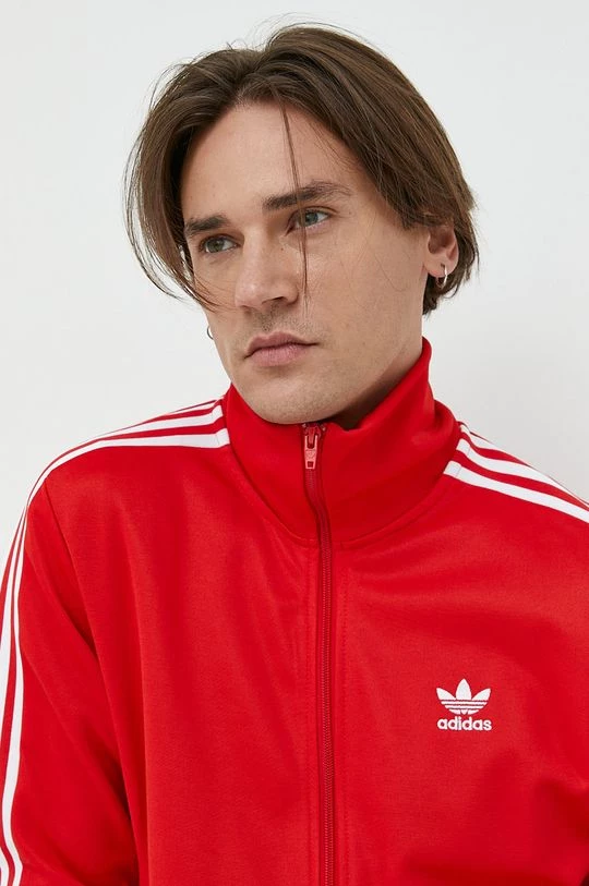 Ανδρικά Με φερμουάρ Μπλούζα Adidas Originals κόκκινο,