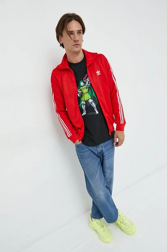 Ανδρικά Με φερμουάρ Μπλούζα Adidas Originals κόκκινο, - Image 2