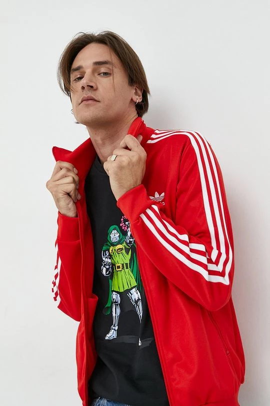 Ανδρικά Με φερμουάρ Μπλούζα Adidas Originals κόκκινο, - Image 4