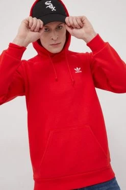 Ανδρικά Χωρίς φερμουάρ Μπλούζα Adidas Originals χρώμα: κόκκινο