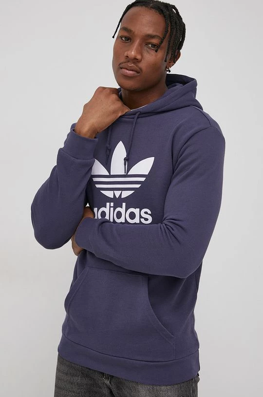 Ανδρικά Χωρίς φερμουάρ Βαμβακερή μπλούζα Adidas Originals Adicolor χρώμα: ναυτικό μπλε