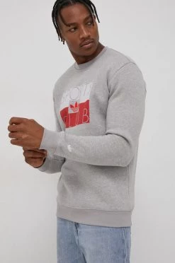 Ανδρικά Χωρίς φερμουάρ Μπλούζα Adidas Originals χρώμα: γκρι