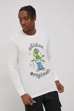 Ανδρικά Μακρυμάνικα Βαμβακερό πουκάμισο με μακριά μανίκια Adidas Originals άσπρο