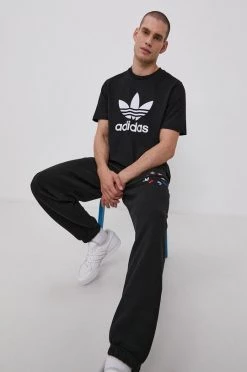 Ανδρικά Μπλουζάκια Βαμβακερό μπλουζάκι Adidas Originals μαύρο