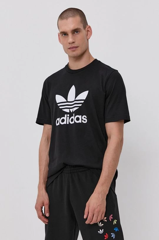 Ανδρικά Μπλουζάκια Βαμβακερό μπλουζάκι Adidas Originals μαύρο - Image 2