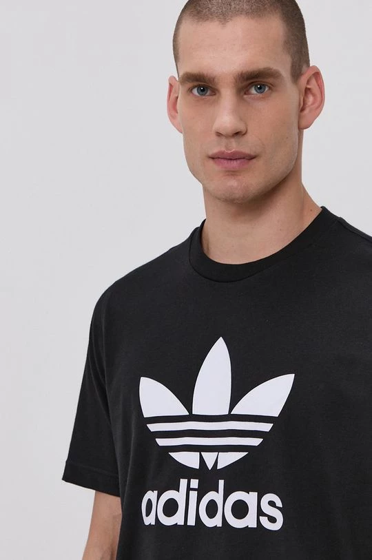 Ανδρικά Μπλουζάκια Βαμβακερό μπλουζάκι Adidas Originals μαύρο - Image 4