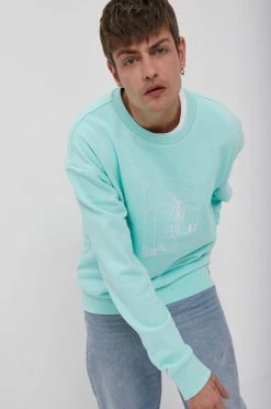 Ανδρικά Χωρίς φερμουάρ Βαμβακερή μπλούζα Adidas Originals χρώμα: τιρκουάζ