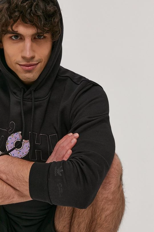 Ανδρικά Χωρίς φερμουάρ Μπλούζα Adidas Originals χρώμα: μαύρο