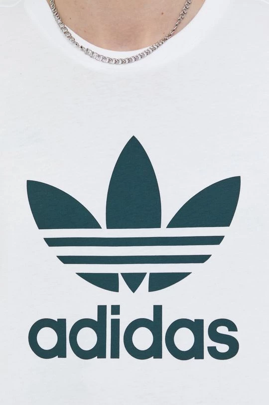 Ανδρικά Μπλουζάκια Βαμβακερό μπλουζάκι Adidas Originals άσπρο - Image 5