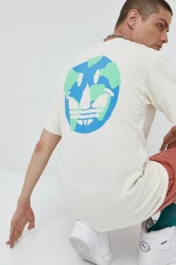 Ανδρικά Μπλουζάκια Βαμβακερό μπλουζάκι Adidas Originals μπεζ