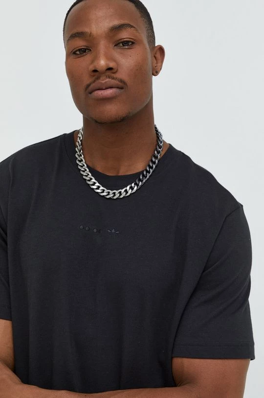 Ανδρικά Μπλουζάκια Βαμβακερό μπλουζάκι Adidas Originals μαύρο - Image 4