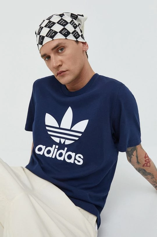 Ανδρικά Μπλουζάκια Βαμβακερό μπλουζάκι Adidas Originals ναυτικό μπλε