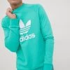 Ανδρικά Χωρίς φερμουάρ Βαμβακερή μπλούζα Adidas Originals Adicolor πράσινο